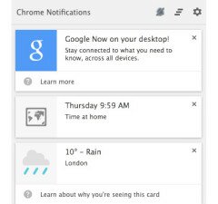 Google Now on Chrome